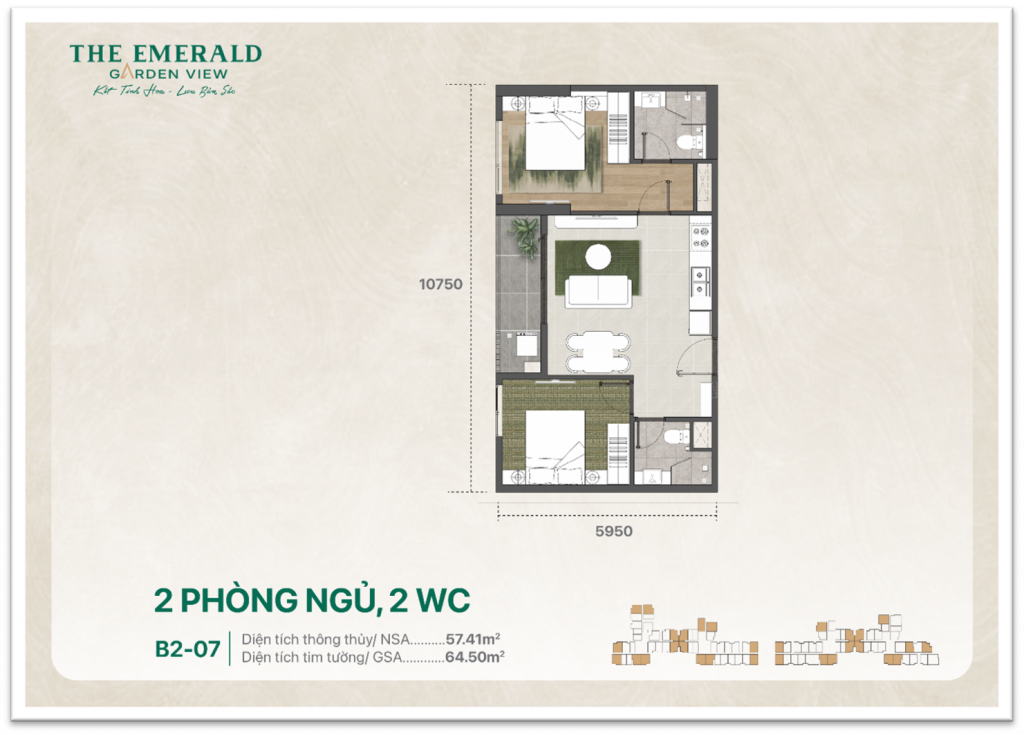 mặt bằng emerald garden view