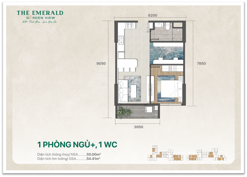 mặt bằng emerald garden view