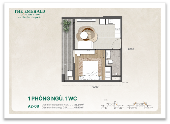mặt bằng emerald garden view
