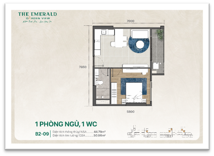 mặt bằng emerald garden view